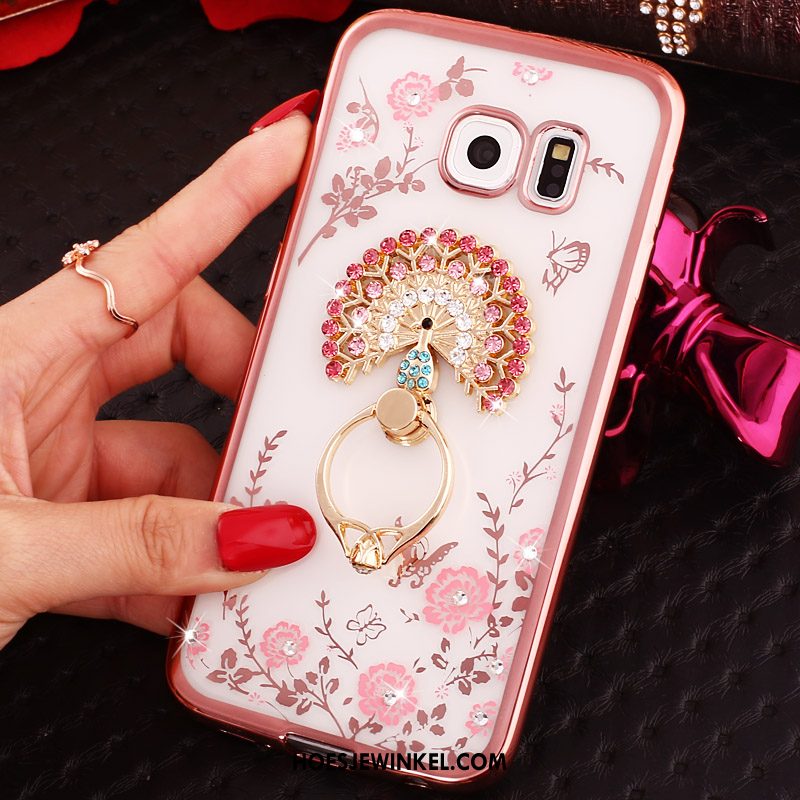 Samsung Galaxy S6 Edge Hoesje Klittenband Mobiele Telefoon Ster, Samsung Galaxy S6 Edge Hoesje Met Strass Bescherming