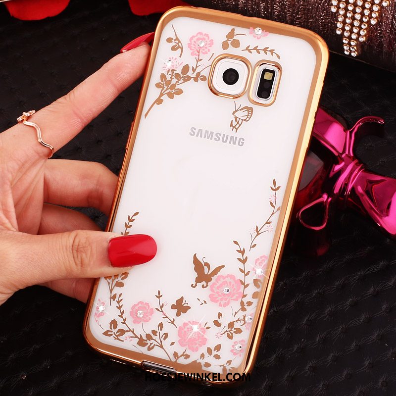 Samsung Galaxy S6 Edge Hoesje Klittenband Mobiele Telefoon Ster, Samsung Galaxy S6 Edge Hoesje Met Strass Bescherming