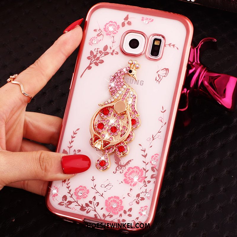 Samsung Galaxy S6 Edge Hoesje Klittenband Mobiele Telefoon Ster, Samsung Galaxy S6 Edge Hoesje Met Strass Bescherming