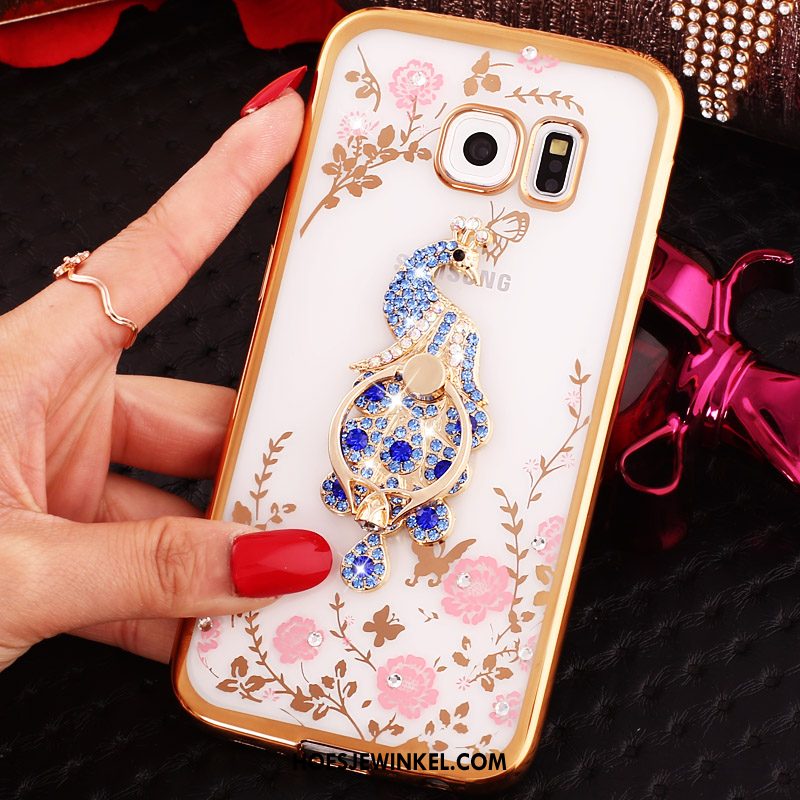 Samsung Galaxy S6 Edge Hoesje Klittenband Mobiele Telefoon Ster, Samsung Galaxy S6 Edge Hoesje Met Strass Bescherming