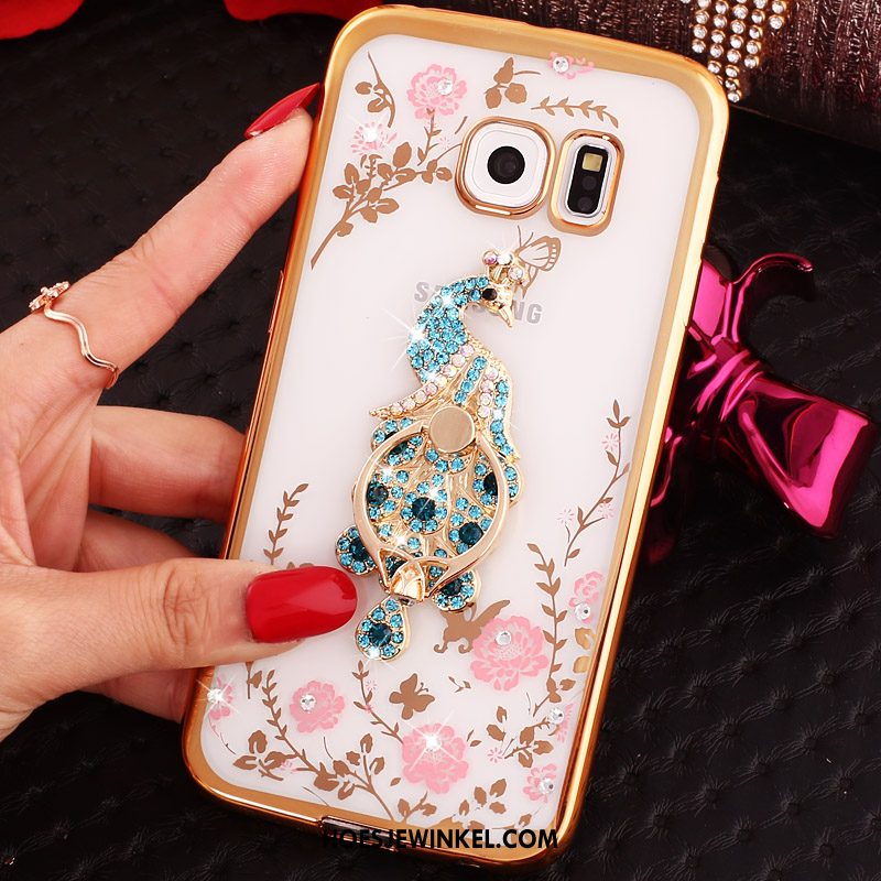 Samsung Galaxy S6 Edge Hoesje Klittenband Mobiele Telefoon Ster, Samsung Galaxy S6 Edge Hoesje Met Strass Bescherming