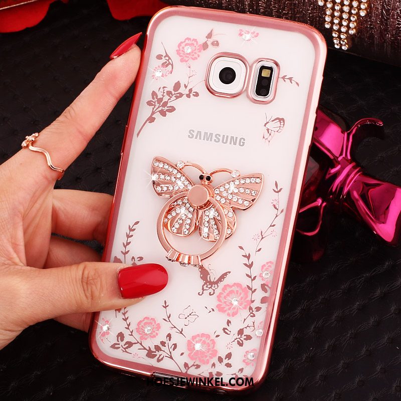 Samsung Galaxy S6 Edge Hoesje Klittenband Mobiele Telefoon Ster, Samsung Galaxy S6 Edge Hoesje Met Strass Bescherming