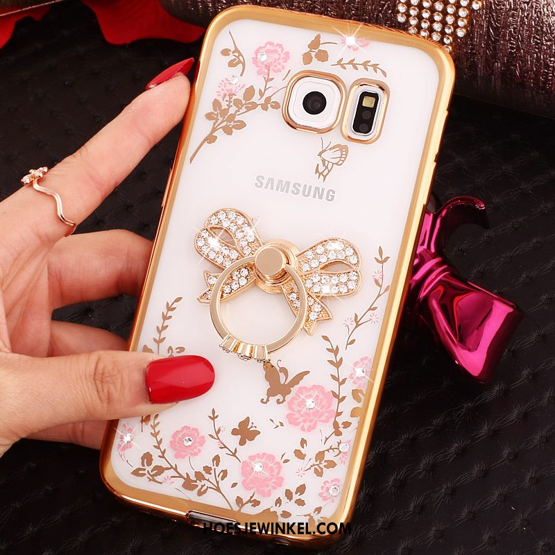 Samsung Galaxy S6 Edge Hoesje Klittenband Mobiele Telefoon Ster, Samsung Galaxy S6 Edge Hoesje Met Strass Bescherming