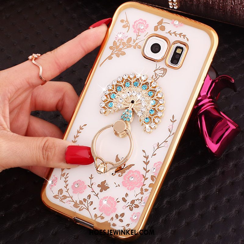 Samsung Galaxy S6 Edge Hoesje Klittenband Mobiele Telefoon Ster, Samsung Galaxy S6 Edge Hoesje Met Strass Bescherming