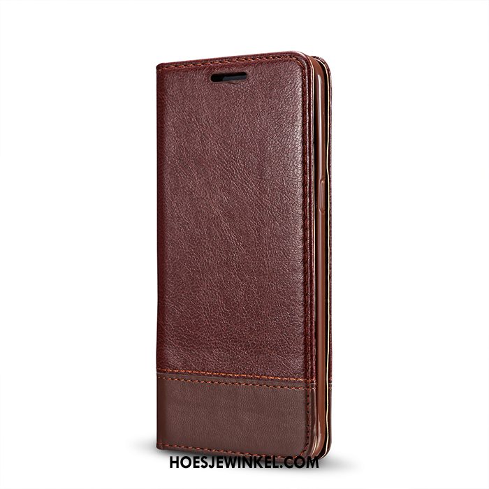 Samsung Galaxy S6 Edge Hoesje Leren Etui Ster Mobiele Telefoon, Samsung Galaxy S6 Edge Hoesje Folio Rood