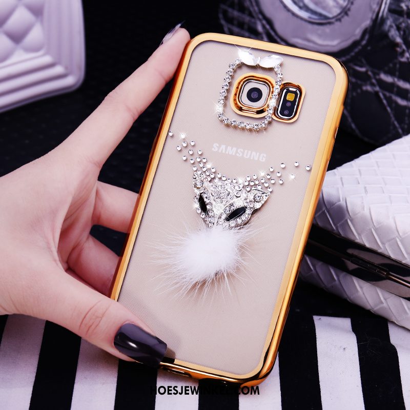 Samsung Galaxy S6 Edge Hoesje Met Strass Mobiele Telefoon Bescherming, Samsung Galaxy S6 Edge Hoesje Purper Hoes