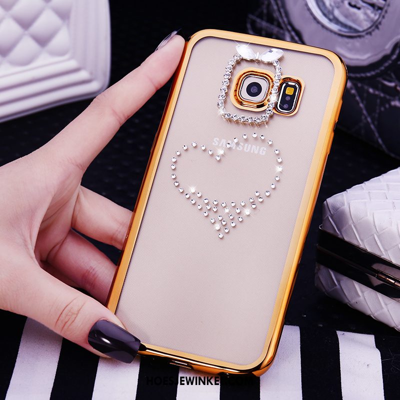 Samsung Galaxy S6 Edge Hoesje Met Strass Mobiele Telefoon Bescherming, Samsung Galaxy S6 Edge Hoesje Purper Hoes