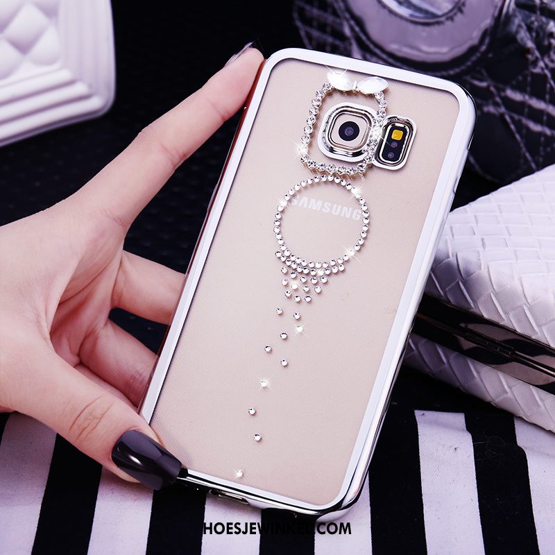 Samsung Galaxy S6 Edge Hoesje Met Strass Mobiele Telefoon Bescherming, Samsung Galaxy S6 Edge Hoesje Purper Hoes