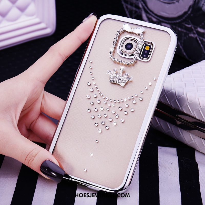 Samsung Galaxy S6 Edge Hoesje Met Strass Mobiele Telefoon Bescherming, Samsung Galaxy S6 Edge Hoesje Purper Hoes