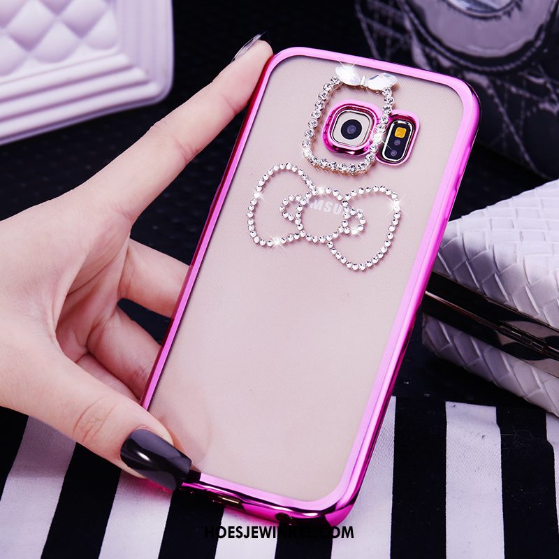 Samsung Galaxy S6 Edge Hoesje Met Strass Mobiele Telefoon Bescherming, Samsung Galaxy S6 Edge Hoesje Purper Hoes