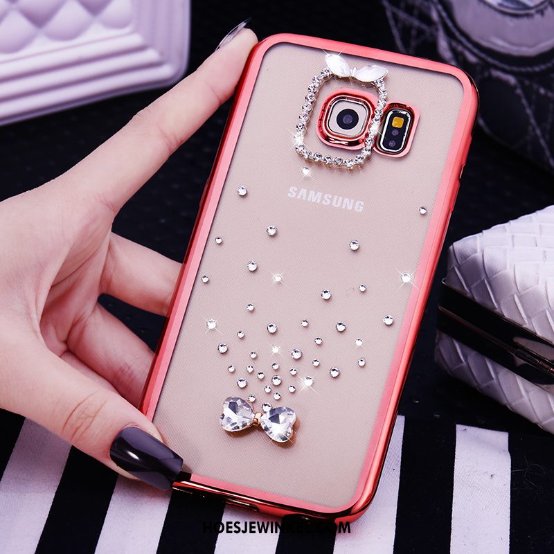 Samsung Galaxy S6 Edge Hoesje Met Strass Mobiele Telefoon Bescherming, Samsung Galaxy S6 Edge Hoesje Purper Hoes