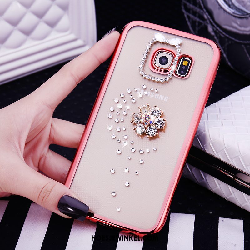 Samsung Galaxy S6 Edge Hoesje Met Strass Mobiele Telefoon Bescherming, Samsung Galaxy S6 Edge Hoesje Purper Hoes