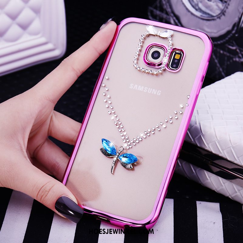 Samsung Galaxy S6 Edge Hoesje Met Strass Mobiele Telefoon Bescherming, Samsung Galaxy S6 Edge Hoesje Purper Hoes