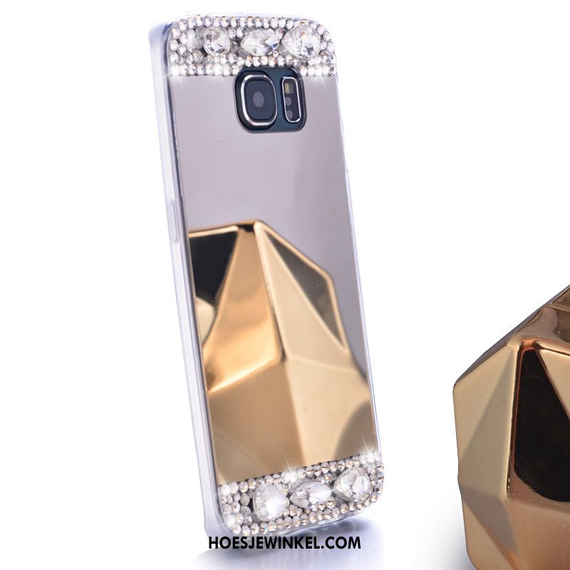 Samsung Galaxy S6 Edge Hoesje Siliconen Met Strass Hoes, Samsung Galaxy S6 Edge Hoesje Bescherming Spiegel