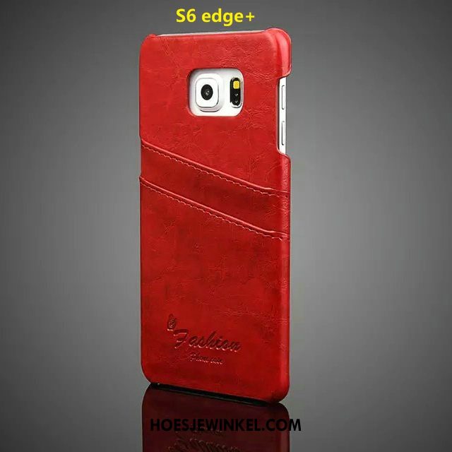 Samsung Galaxy S6 Edge Hoesje Ster Rood Mobiele Telefoon, Samsung Galaxy S6 Edge Hoesje Leren Etui Persoonlijk