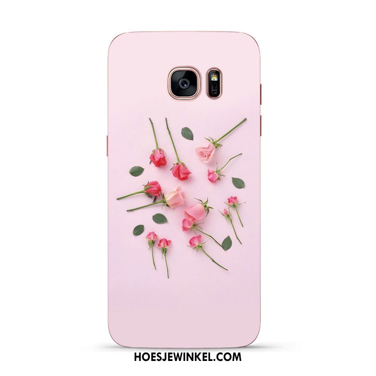 Samsung Galaxy S6 Edge Hoesje Ster Roze Madeliefjes, Samsung Galaxy S6 Edge Hoesje Mobiele Telefoon Wind