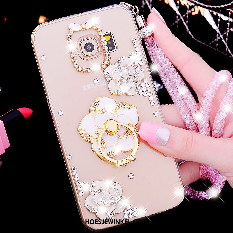 Samsung Galaxy S6 Edge Hoesje Strass Ster Hoes, Samsung Galaxy S6 Edge Hoesje Zwart Zacht