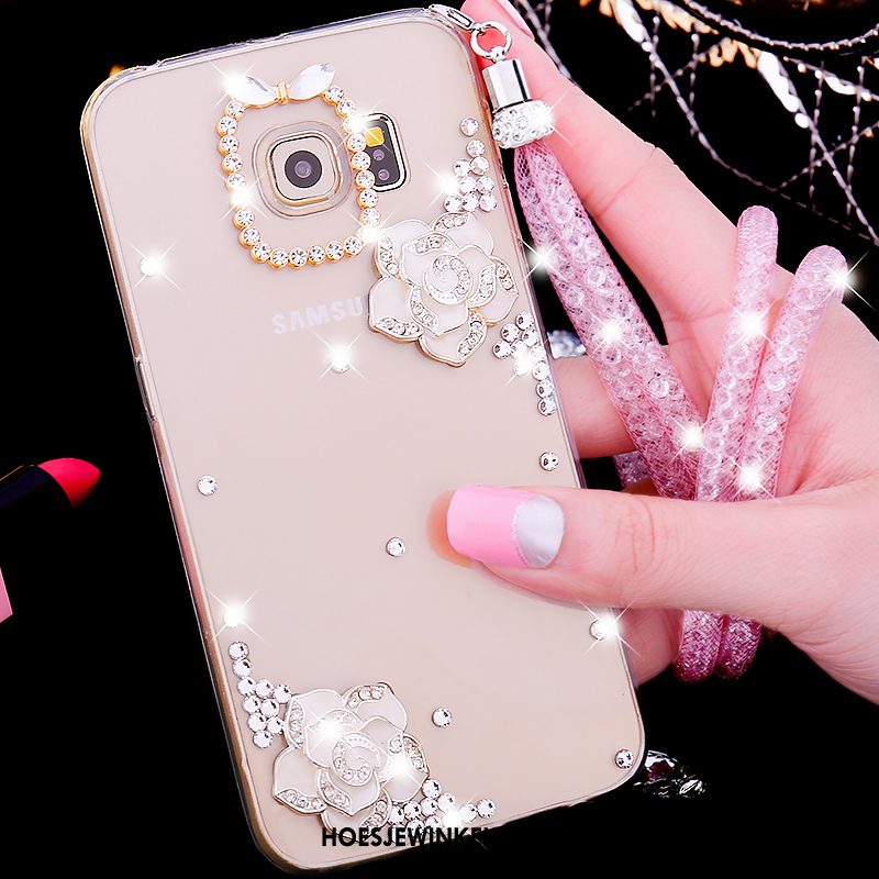 Samsung Galaxy S6 Edge Hoesje Strass Ster Hoes, Samsung Galaxy S6 Edge Hoesje Zwart Zacht