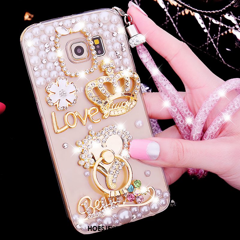 Samsung Galaxy S6 Edge Hoesje Strass Ster Hoes, Samsung Galaxy S6 Edge Hoesje Zwart Zacht