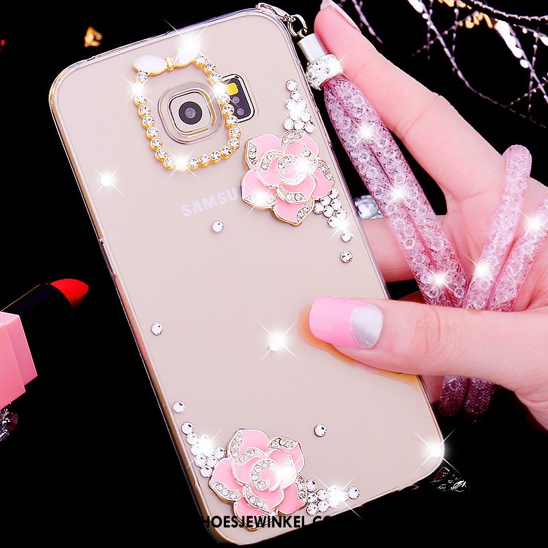 Samsung Galaxy S6 Edge Hoesje Strass Ster Hoes, Samsung Galaxy S6 Edge Hoesje Zwart Zacht