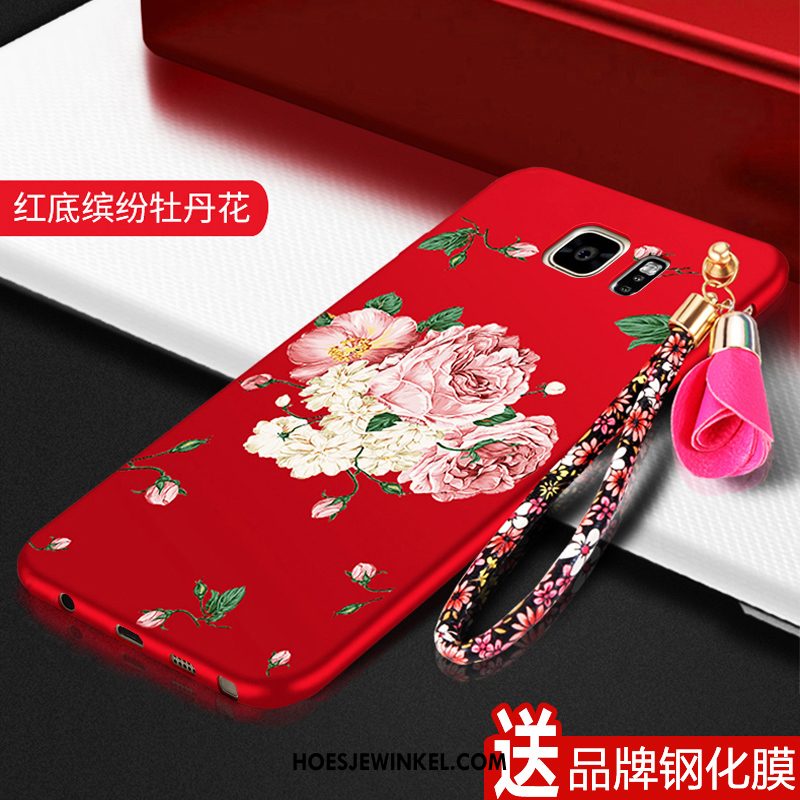 Samsung Galaxy S6 Hoesje Anti-fall All Inclusive Rood, Samsung Galaxy S6 Hoesje Hoes Siliconen