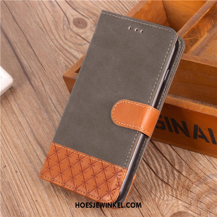 Samsung Galaxy S6 Hoesje Anti-fall Folio Leren Etui, Samsung Galaxy S6 Hoesje Trend Grijs