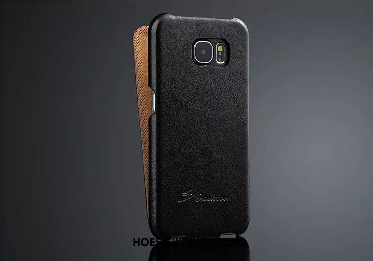 Samsung Galaxy S6 Hoesje Bescherming Hoes Ster, Samsung Galaxy S6 Hoesje Echt Leer Mobiele Telefoon Braun