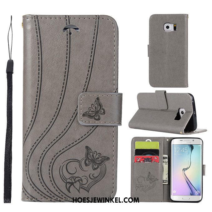 Samsung Galaxy S6 Hoesje Bescherming Trend Siliconen, Samsung Galaxy S6 Hoesje Leren Etui Anti-fall