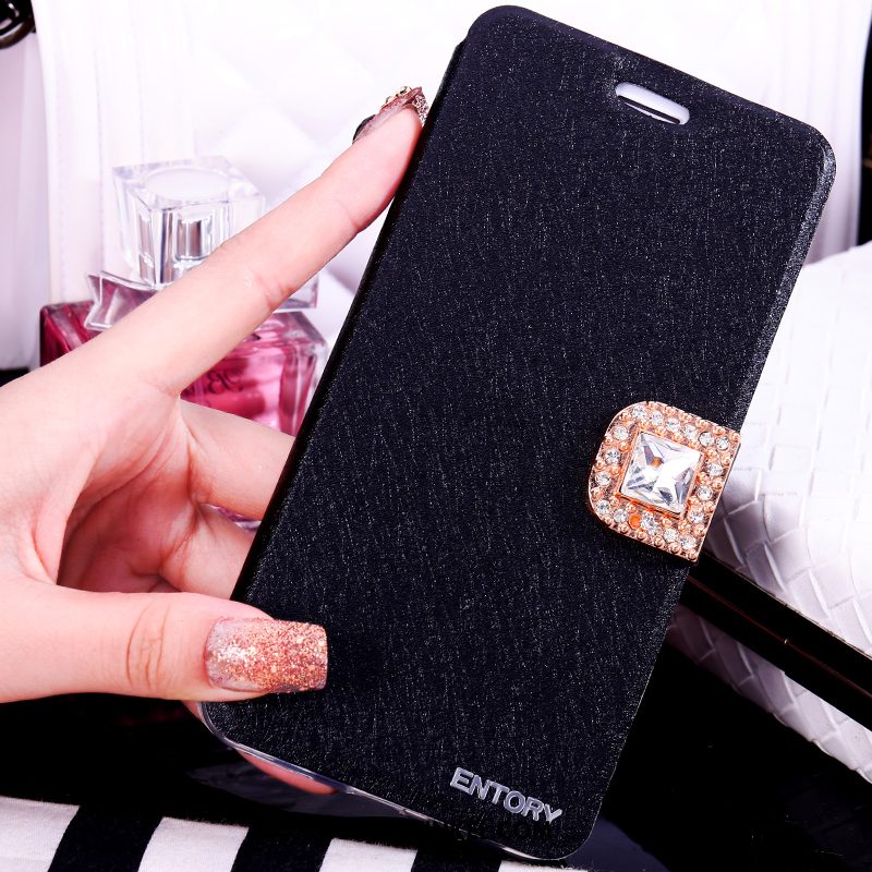 Samsung Galaxy S6 Hoesje Folio Mobiele Telefoon Strass, Samsung Galaxy S6 Hoesje Met Strass Goud