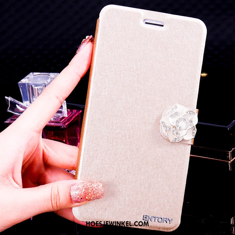 Samsung Galaxy S6 Hoesje Folio Mobiele Telefoon Strass, Samsung Galaxy S6 Hoesje Met Strass Goud