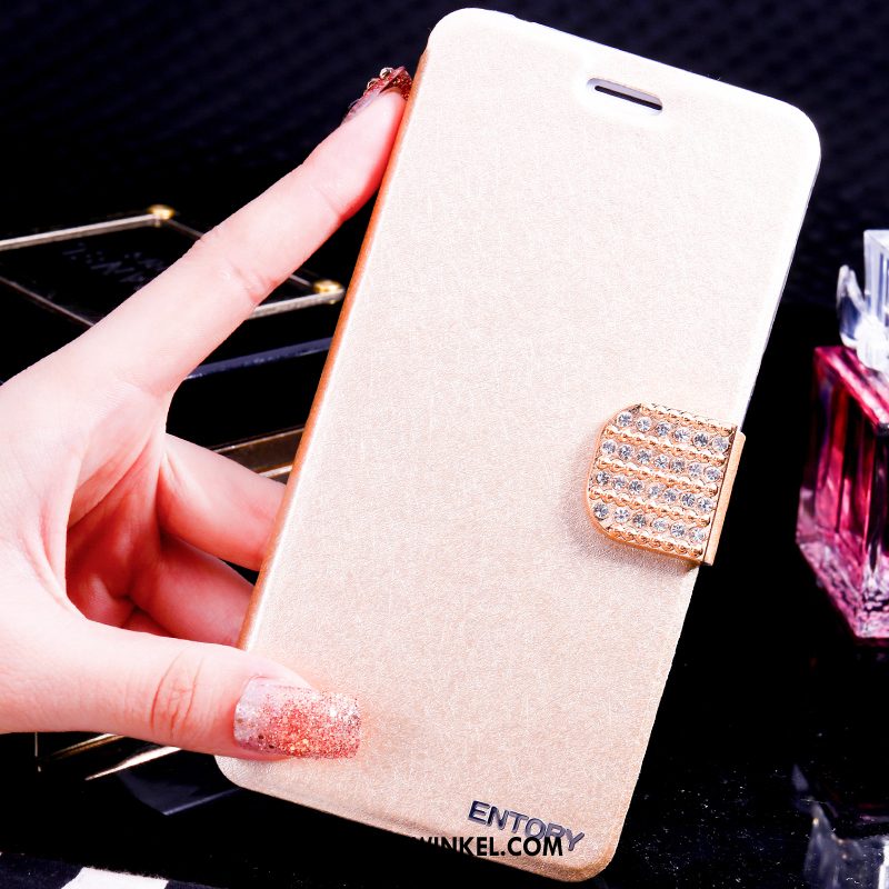 Samsung Galaxy S6 Hoesje Folio Mobiele Telefoon Strass, Samsung Galaxy S6 Hoesje Met Strass Goud