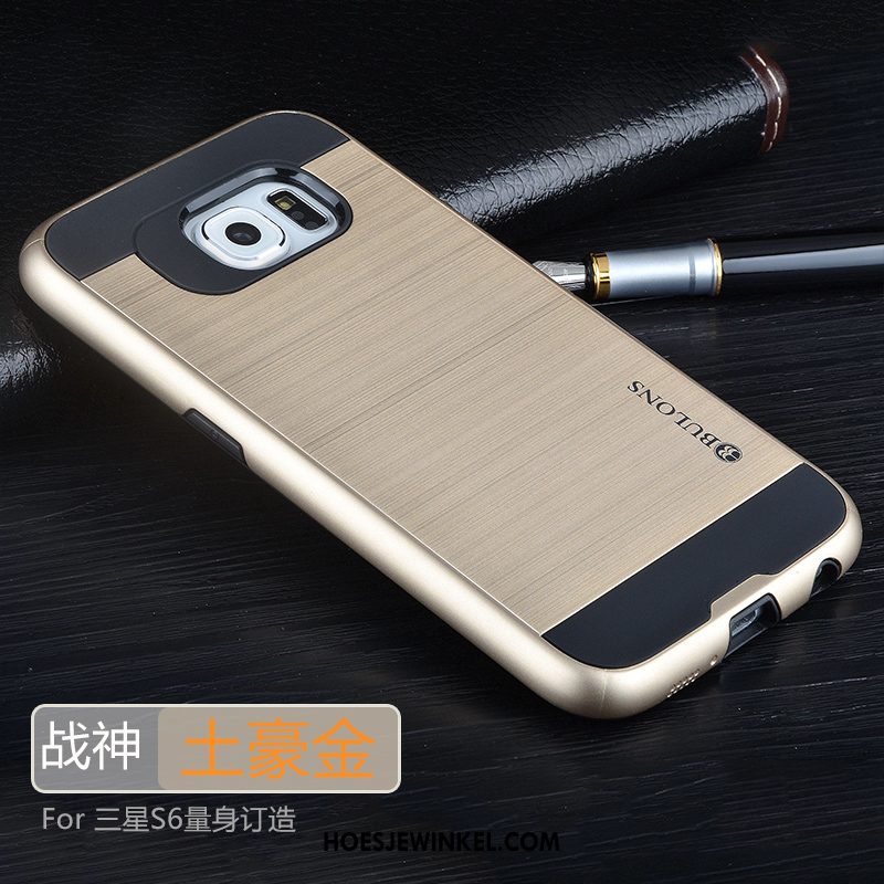 Samsung Galaxy S6 Hoesje Goud Mobiele Telefoon Anti-fall, Samsung Galaxy S6 Hoesje Siliconen Hoes