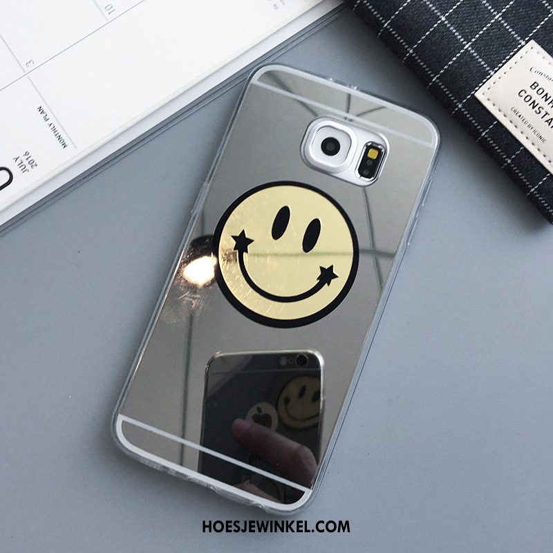 Samsung Galaxy S6 Hoesje Hoes Mobiele Telefoon Siliconen, Samsung Galaxy S6 Hoesje Spiegel Smiley