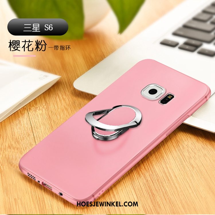 Samsung Galaxy S6 Hoesje Hoes Ring Ster, Samsung Galaxy S6 Hoesje Bescherming Rood