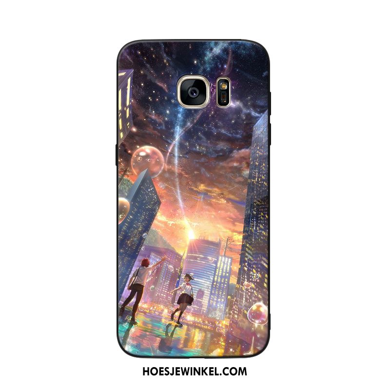 Samsung Galaxy S6 Hoesje Mobiele Telefoon Zwart All Inclusive, Samsung Galaxy S6 Hoesje Purper Zacht