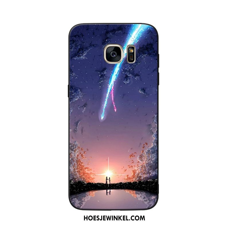 Samsung Galaxy S6 Hoesje Mobiele Telefoon Zwart All Inclusive, Samsung Galaxy S6 Hoesje Purper Zacht