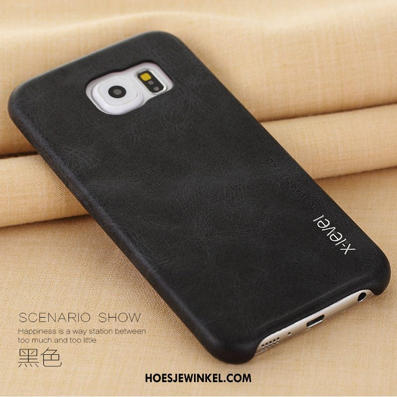 Samsung Galaxy S6 Hoesje Nieuw Leren Etui Anti-fall, Samsung Galaxy S6 Hoesje Hoes Diepe Kleur