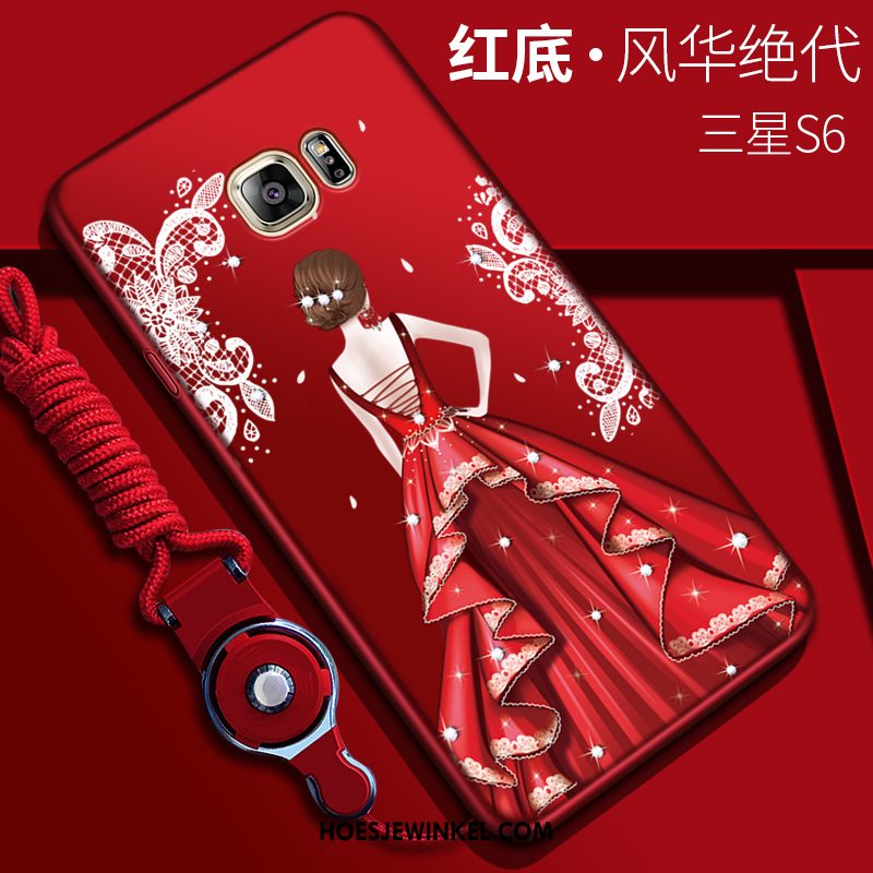 Samsung Galaxy S6 Hoesje Rood Dun Siliconen, Samsung Galaxy S6 Hoesje Bescherming Trend