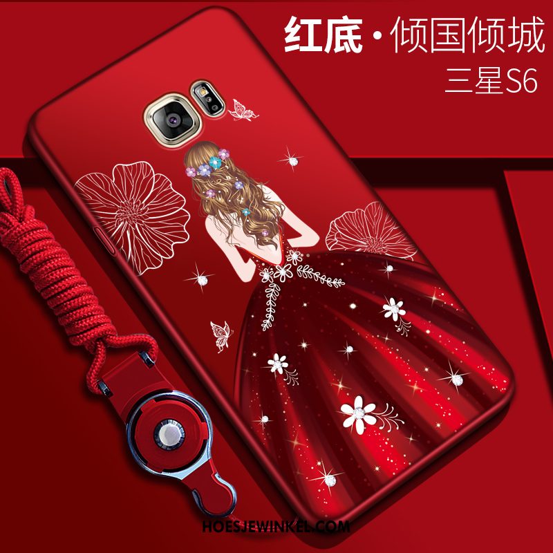 Samsung Galaxy S6 Hoesje Rood Dun Siliconen, Samsung Galaxy S6 Hoesje Bescherming Trend