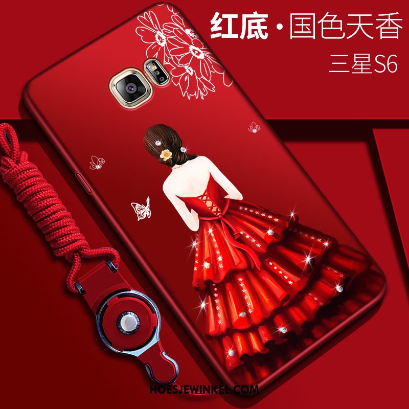 Samsung Galaxy S6 Hoesje Rood Dun Siliconen, Samsung Galaxy S6 Hoesje Bescherming Trend