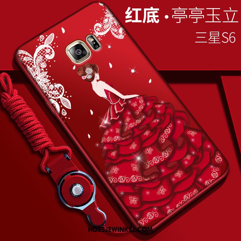 Samsung Galaxy S6 Hoesje Rood Dun Siliconen, Samsung Galaxy S6 Hoesje Bescherming Trend