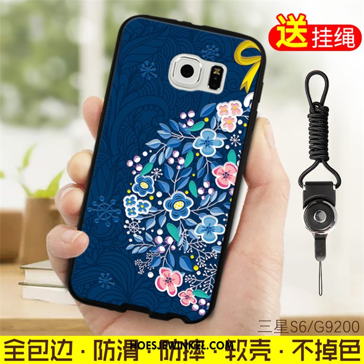 Samsung Galaxy S6 Hoesje Siliconen Blauw Mobiele Telefoon, Samsung Galaxy S6 Hoesje Ster Anti-fall