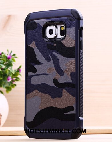 Samsung Galaxy S6 Hoesje Siliconen Hard Ster, Samsung Galaxy S6 Hoesje Camouflage Bescherming