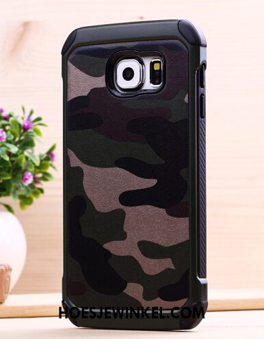 Samsung Galaxy S6 Hoesje Siliconen Hard Ster, Samsung Galaxy S6 Hoesje Camouflage Bescherming