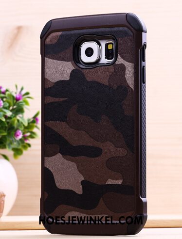 Samsung Galaxy S6 Hoesje Siliconen Hard Ster, Samsung Galaxy S6 Hoesje Camouflage Bescherming