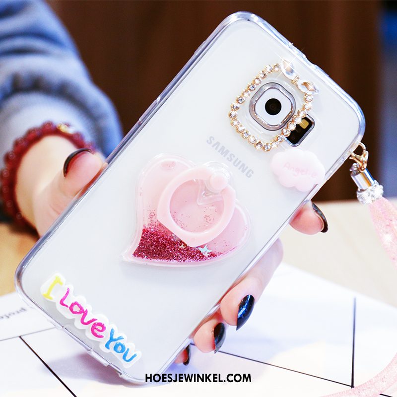 Samsung Galaxy S6 Hoesje Siliconen Hoes Doorzichtig, Samsung Galaxy S6 Hoesje Roze Mobiele Telefoon