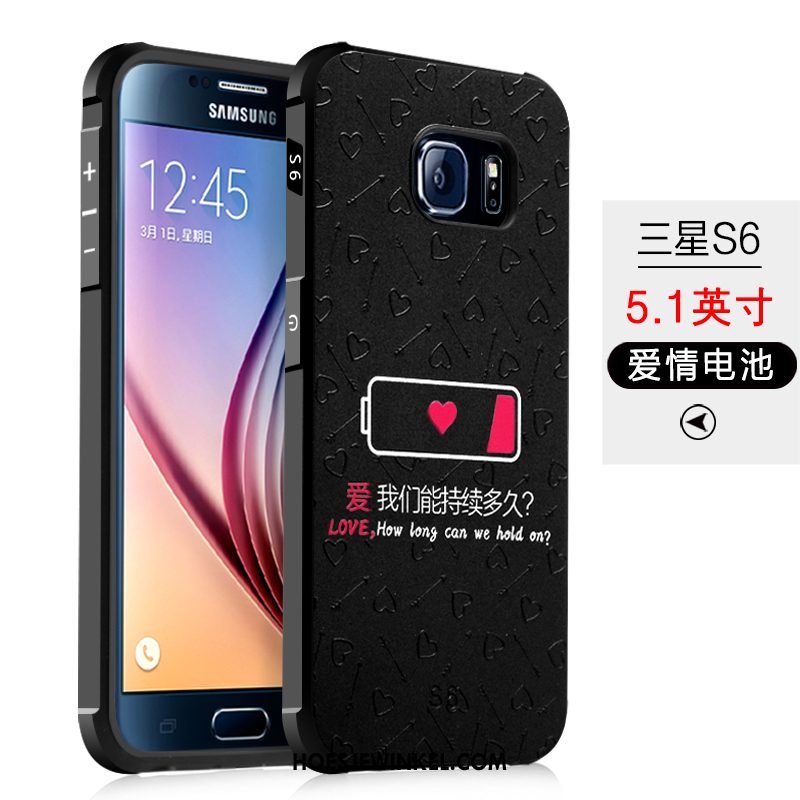 Samsung Galaxy S6 Hoesje Spotprent Ster Zwart, Samsung Galaxy S6 Hoesje Hoes Trend