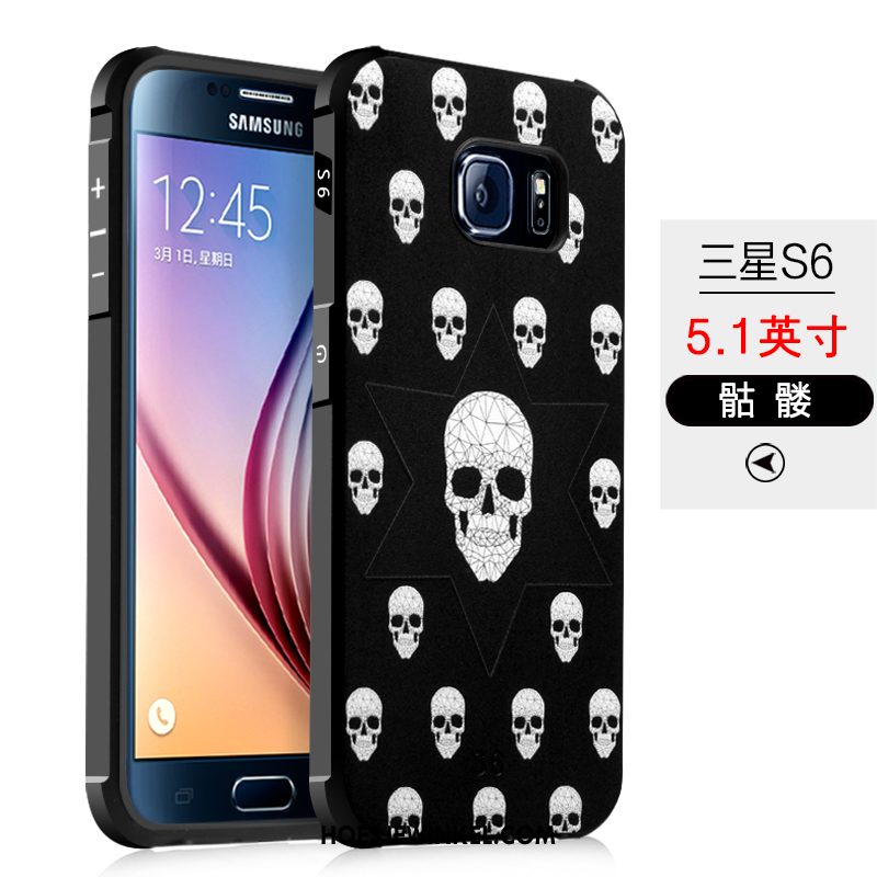 Samsung Galaxy S6 Hoesje Spotprent Ster Zwart, Samsung Galaxy S6 Hoesje Hoes Trend