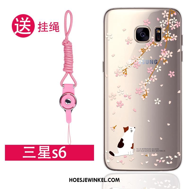 Samsung Galaxy S6 Hoesje Wit Ring Ster, Samsung Galaxy S6 Hoesje Bescherming Mobiele Telefoon