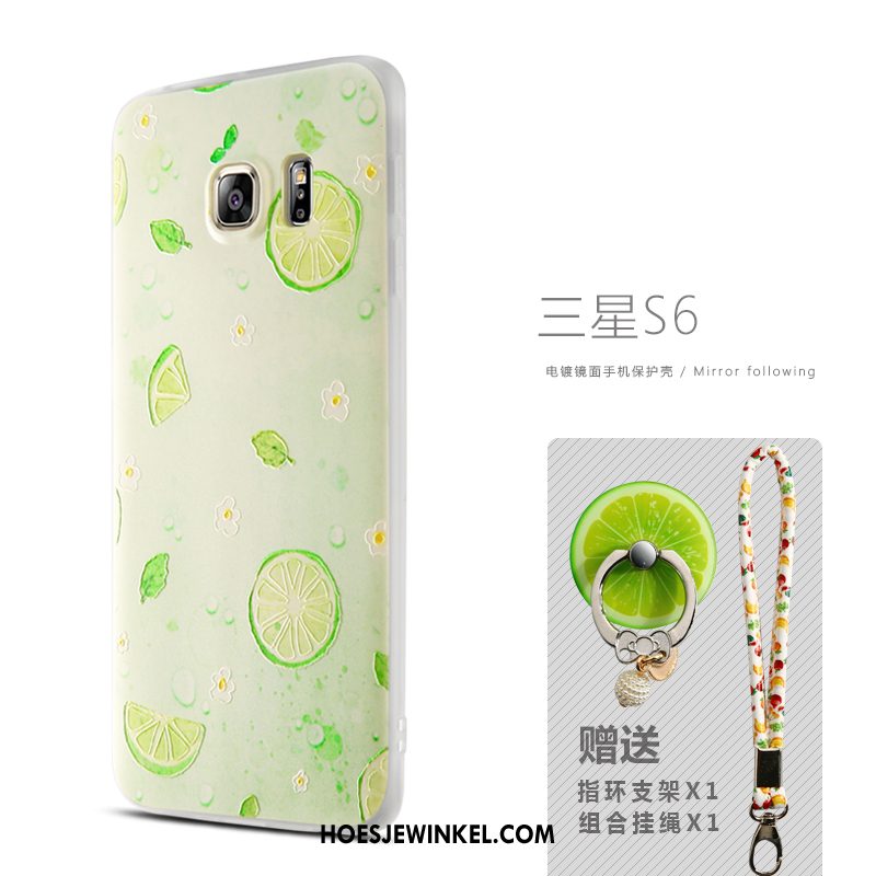 Samsung Galaxy S6 Hoesje Zacht Groen Bescherming, Samsung Galaxy S6 Hoesje Trend Hoes